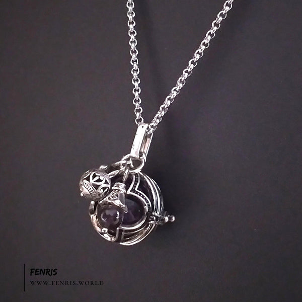 purple amethyst charm necklace