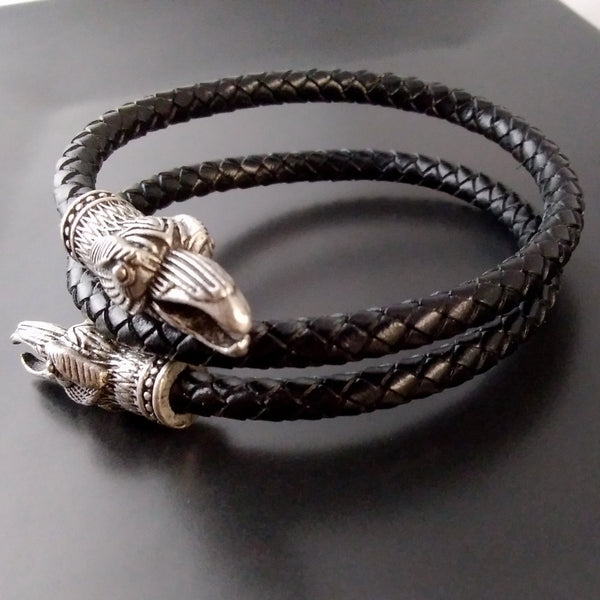 raven bracelet arm ring torc silver