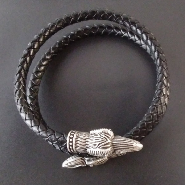 raven bracelet arm ring torc silver