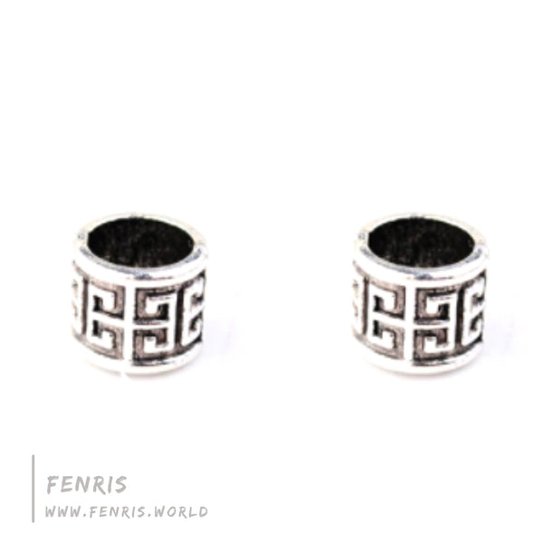 silver beard beads key pattern