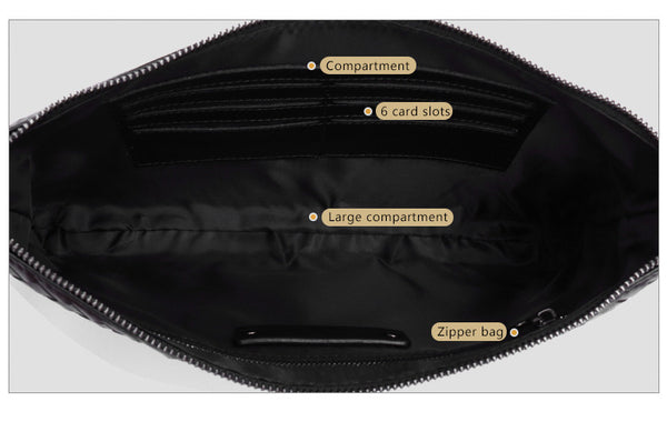large black leather clutch bag wallet bag