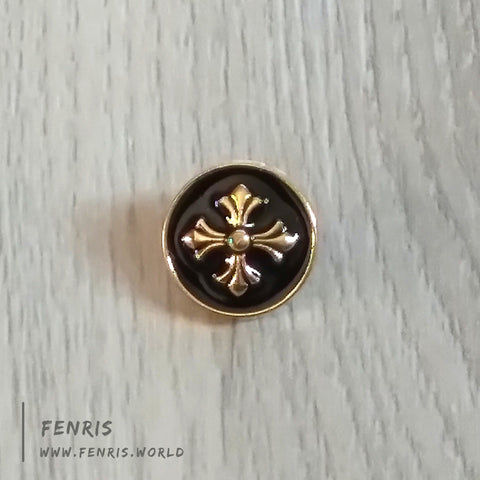 buttons gold black cross gothic maltese enamel