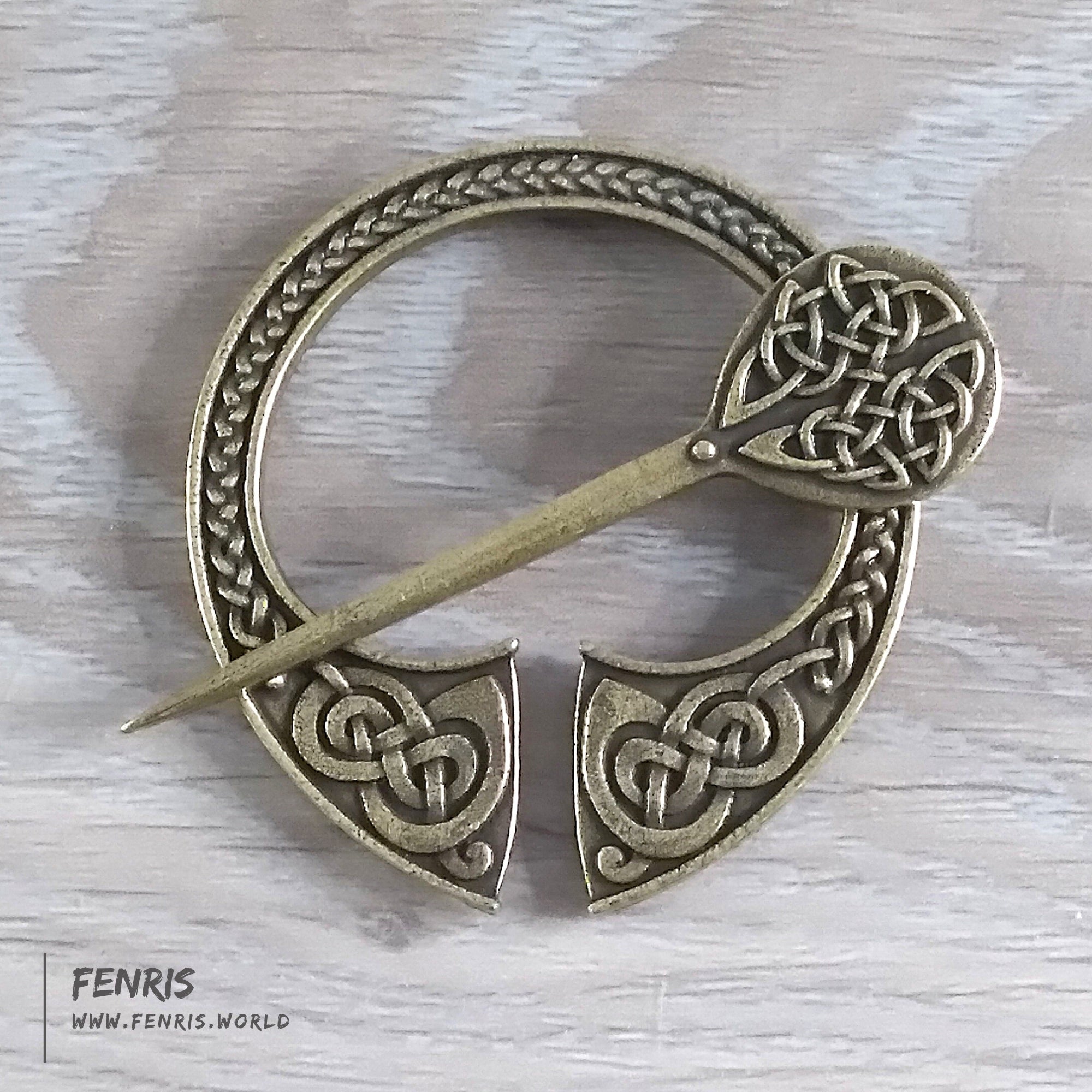 Fenris Celtic Cloak Pin Brooch Bronze Penannular Viking Style