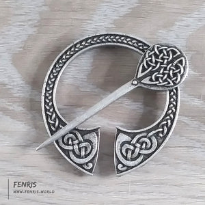 Celtic Cloak Pin Brooch Penannular Silver Knot Work Viking Style