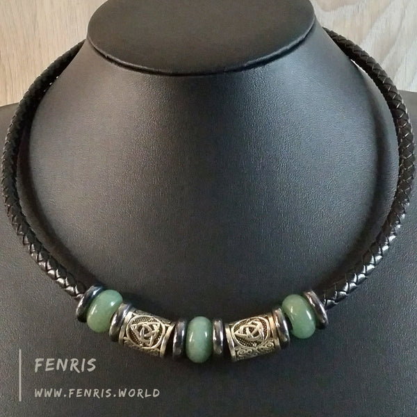 celtic leather choker