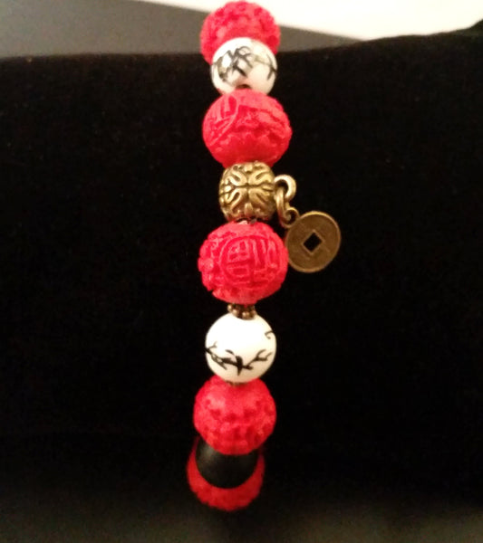 red stretch bracelet