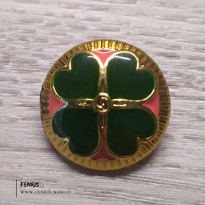 celtic irish 4 leaf clover buttons green gold
