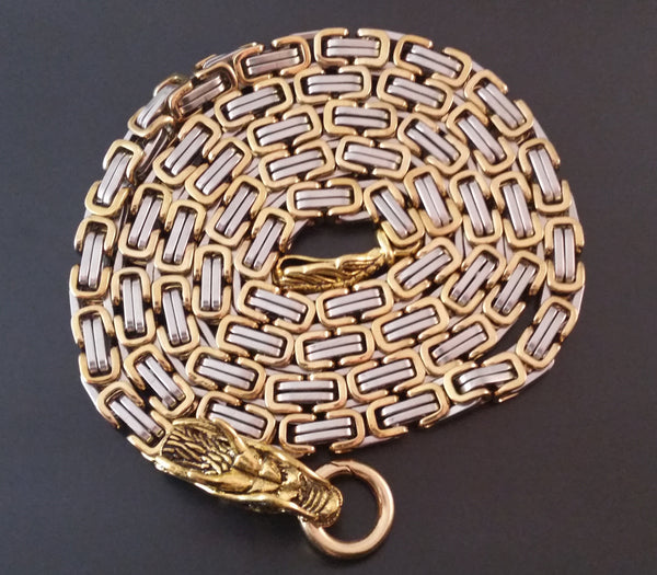 dragon chain bracelet wallet gold silver byzantine tactical defense