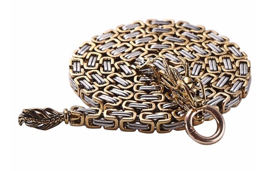 dragon chain bracelet wallet gold silver byzantine tactical defense