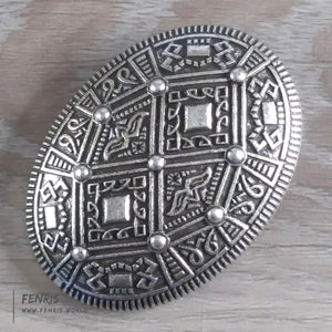 viking oval brooch dress silver norse coat pin