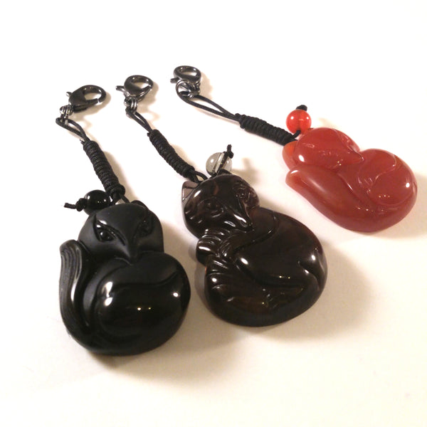 fox bag charm black