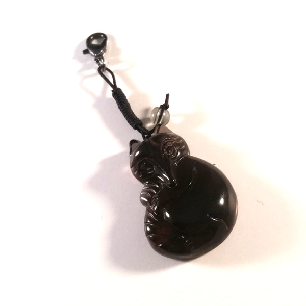 gray fox bag charm