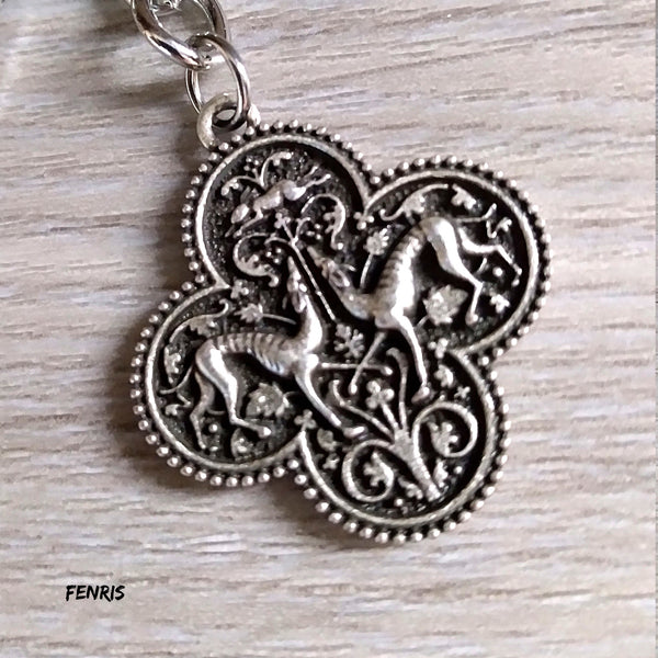 silver greyhound keychain medieval