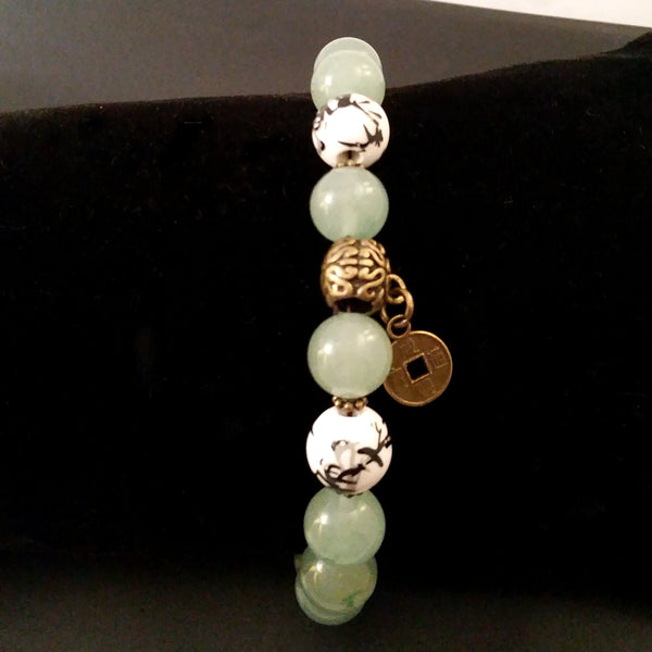 green stretch bracelet