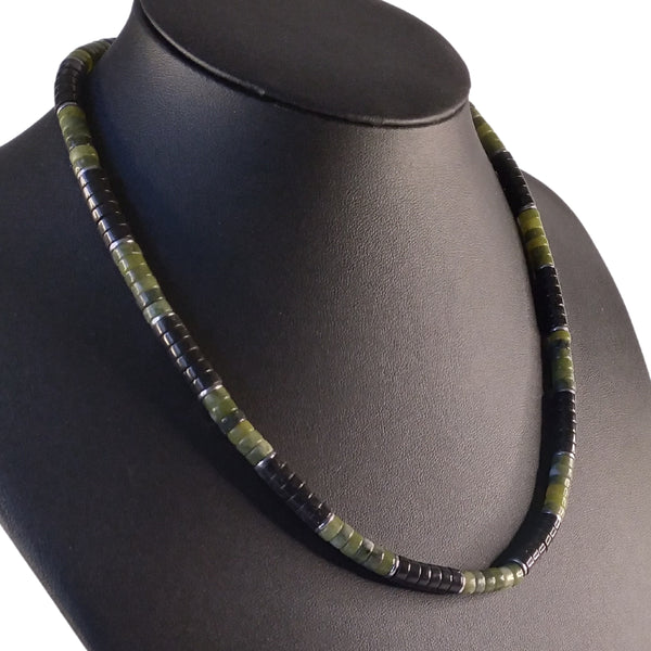 green black jade necklace