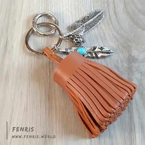 leather tassel key chain