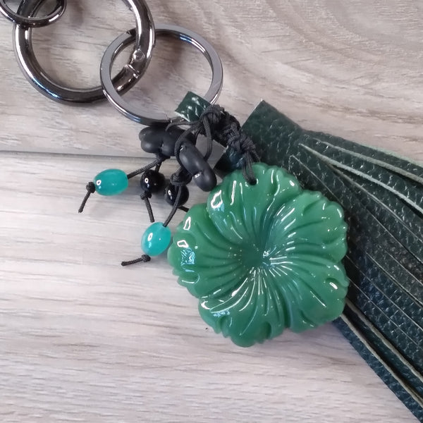 leather tassel key chain