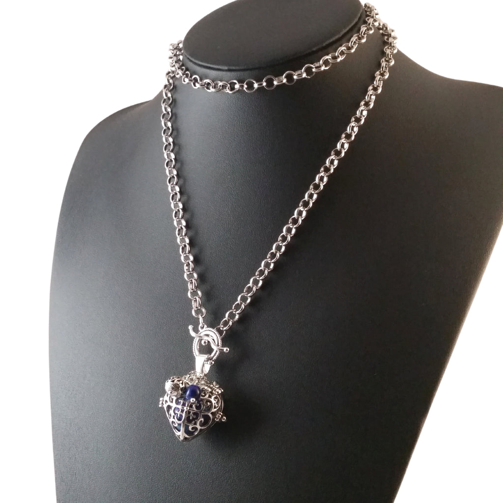 Lapis Lazuli Necklace Silver Heart Blue – Fenris