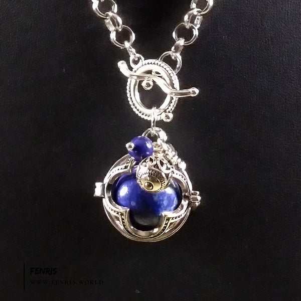 lapis lazuli necklace silver womens