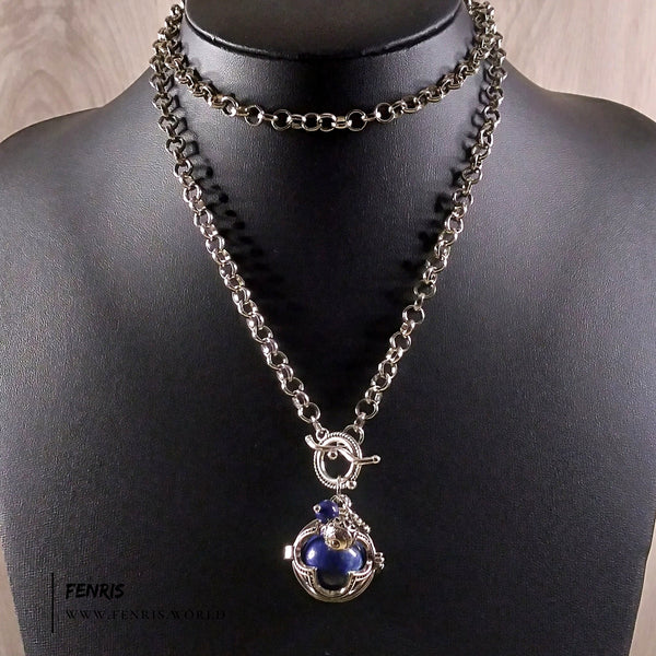 lapis lazuli necklace silver womens