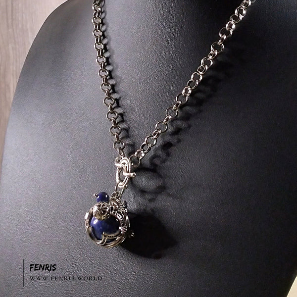 lapis lazuli necklace silver womens