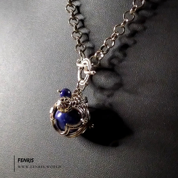 lapis lazuli necklace silver womens