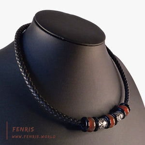 mens leather choker black