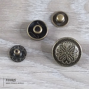 metal snaps bronze round concho