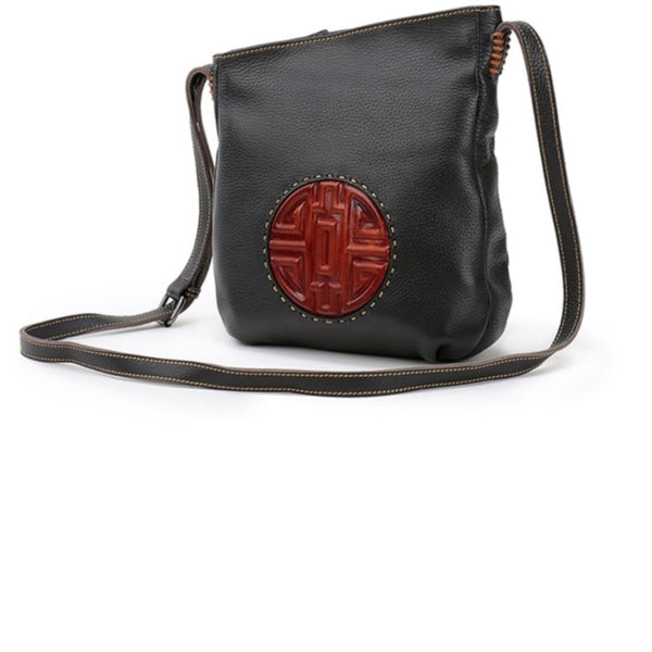 black leather purse