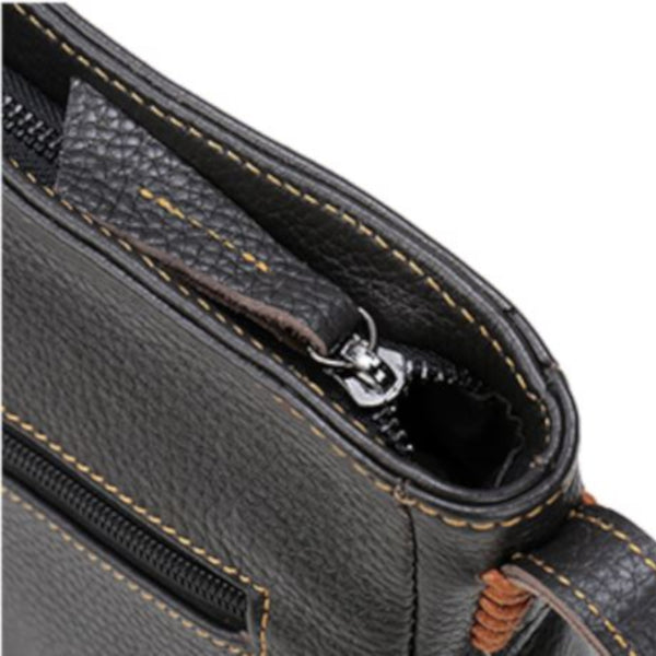 black leather purse