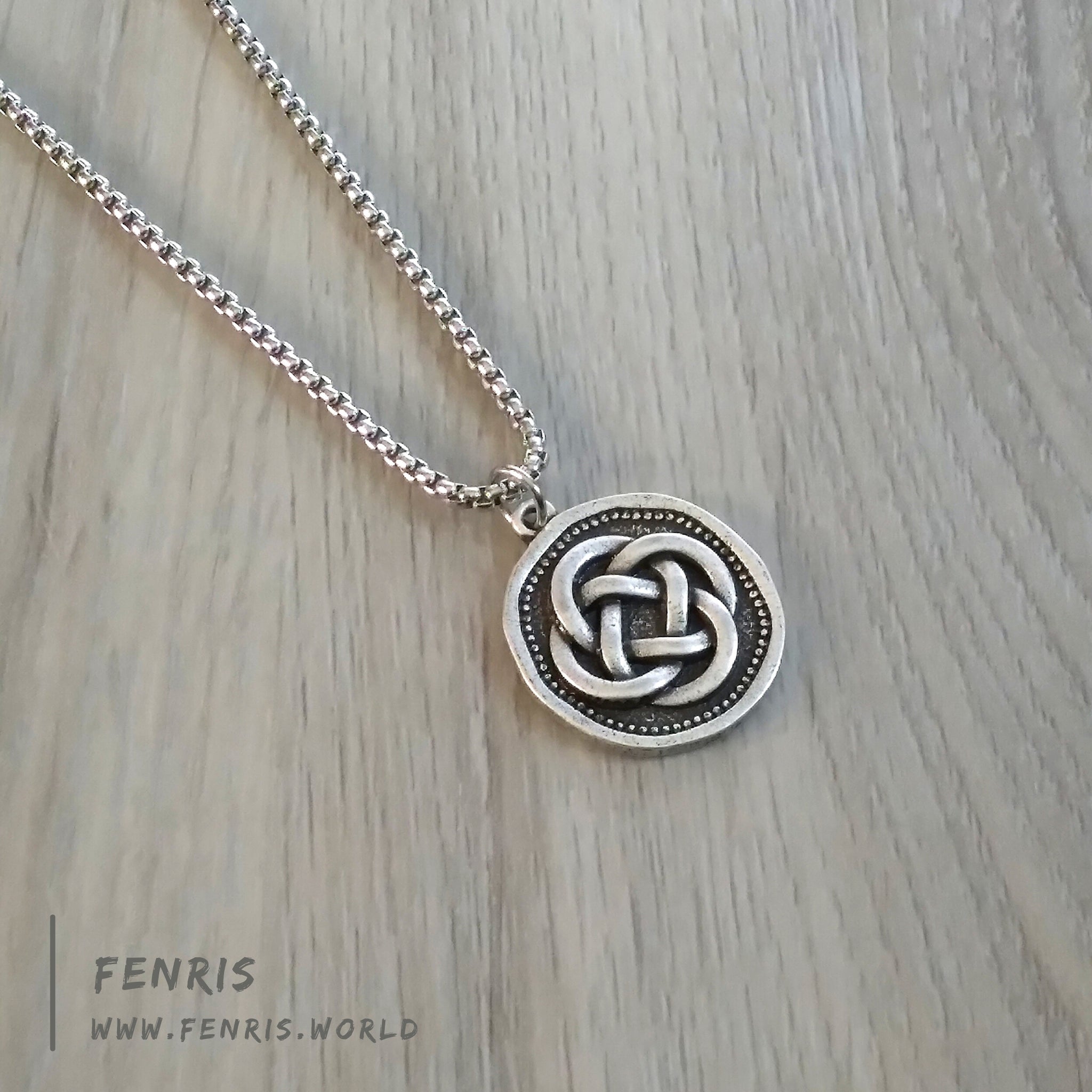 necklace silver celtic knot coin mens womens