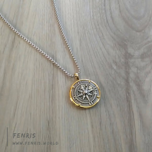mens compass necklace