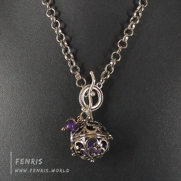 amethyst sphere necklace