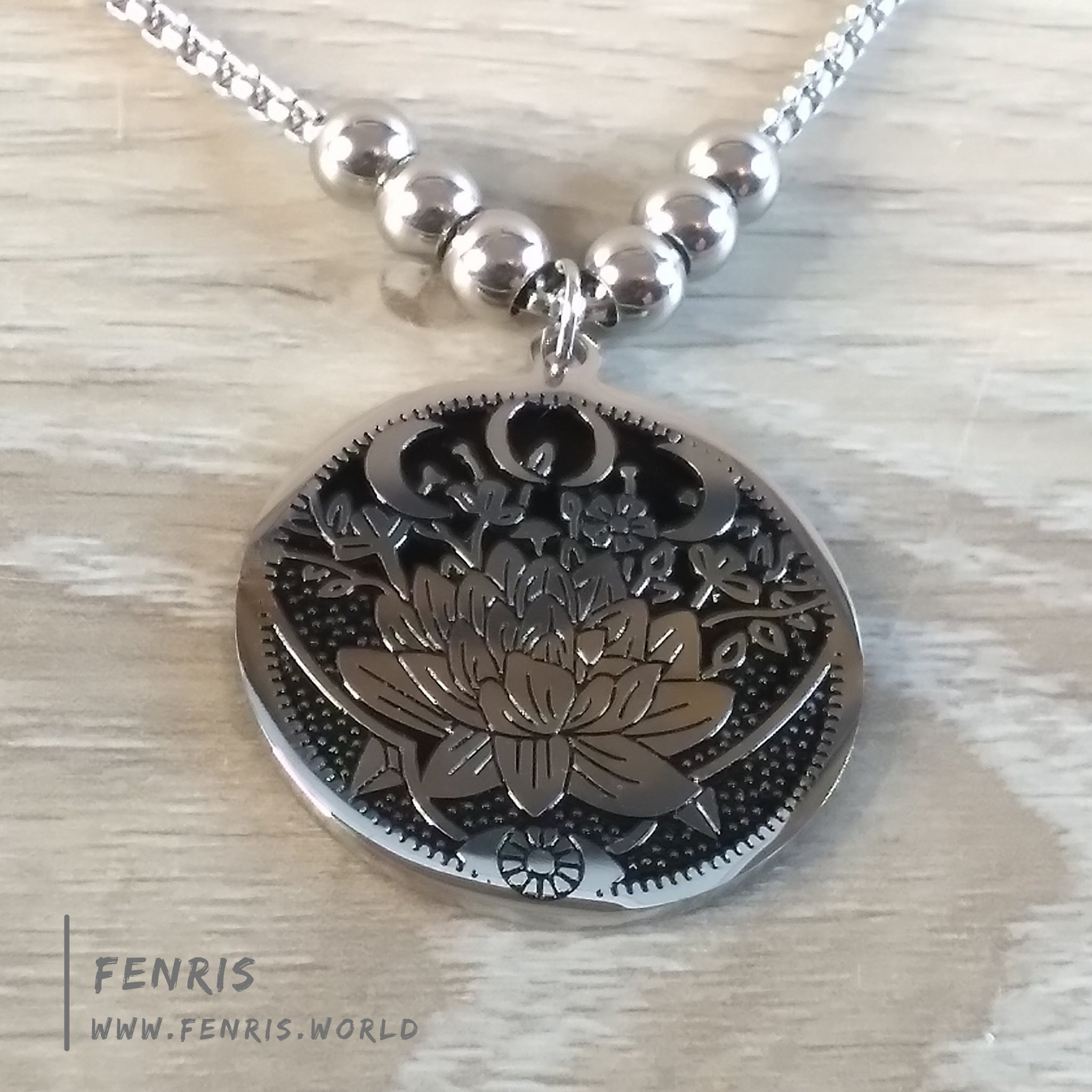 lotus moon necklace