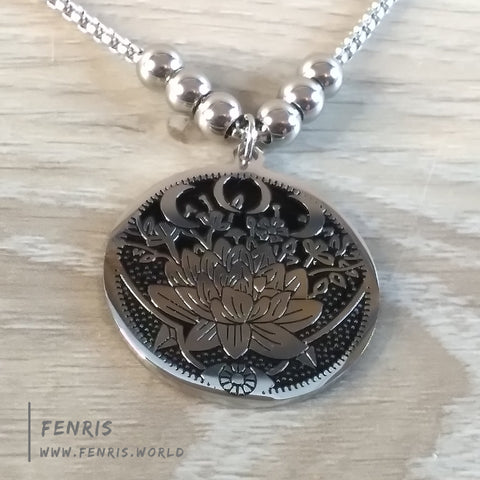 lotus moon necklace
