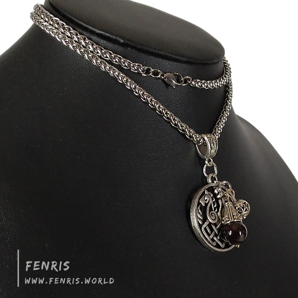 Sleipnir Necklace Silver Norse Red Garnet Bead – Fenris