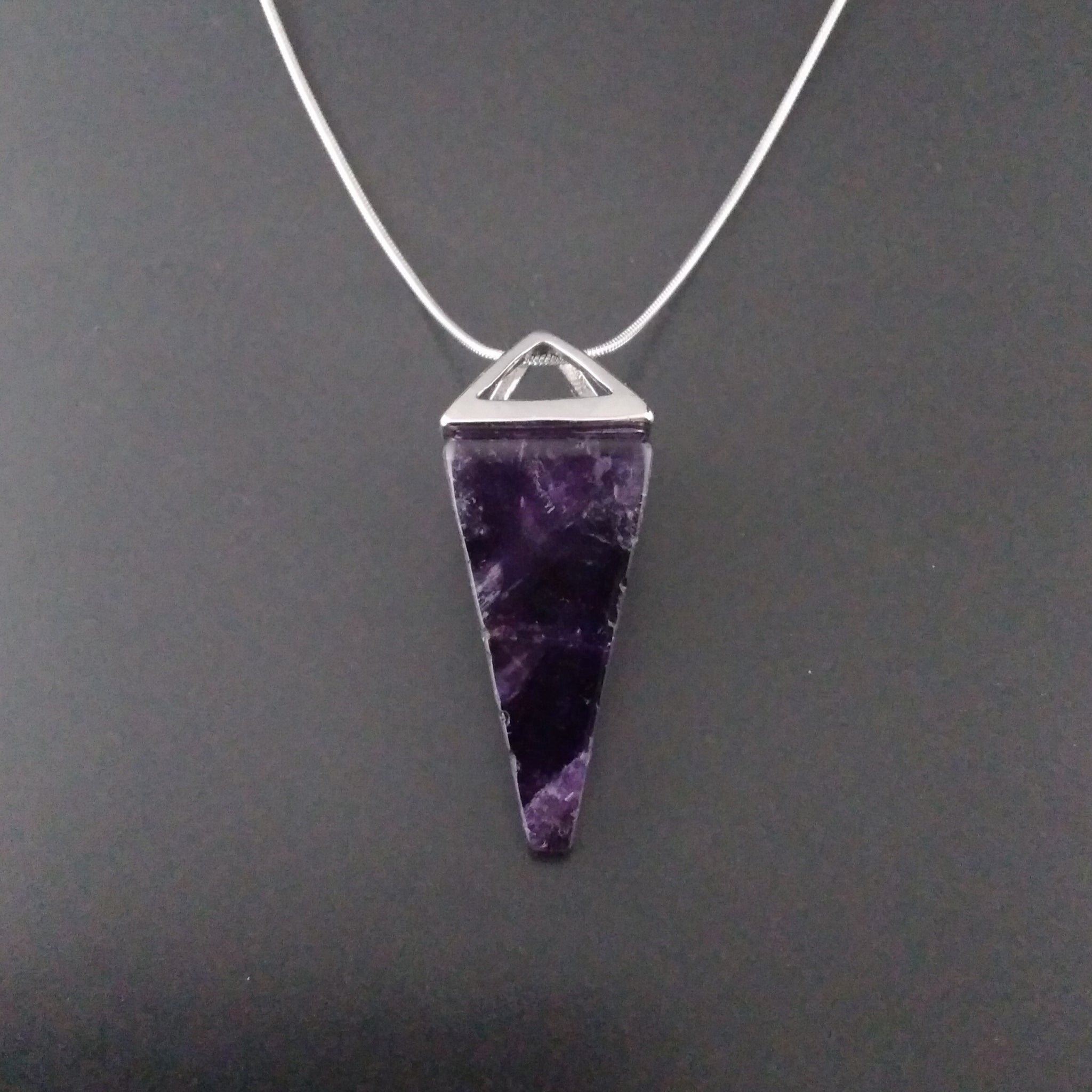 amethyst pendulum necklace modern minimalist divination