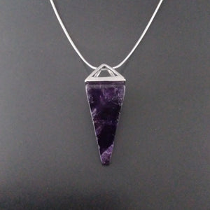 amethyst pendulum necklace modern minimalist divination