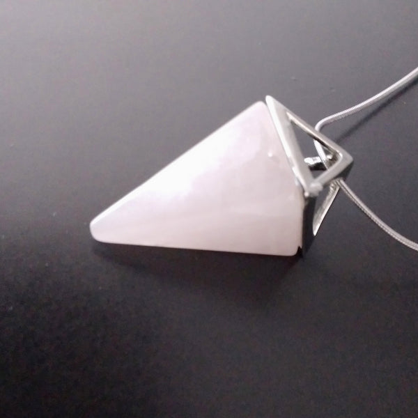 pink quartz necklace