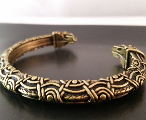 raven bracelet torc bronze