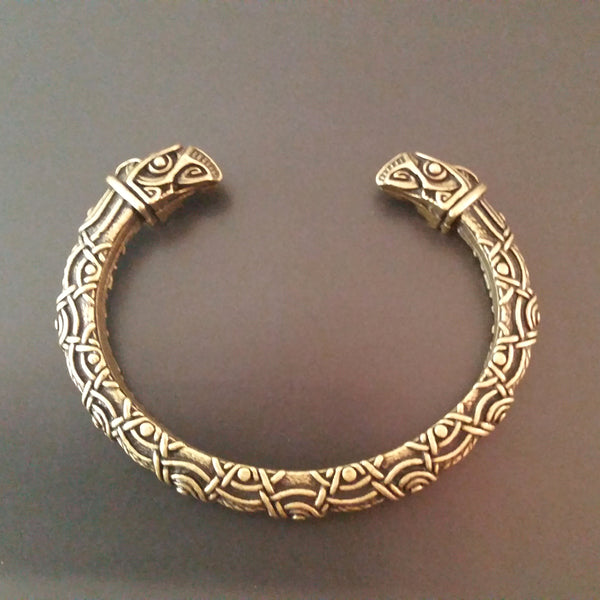 raven bracelet torc bronze