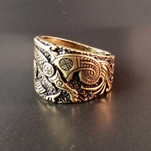 raven ring bronze