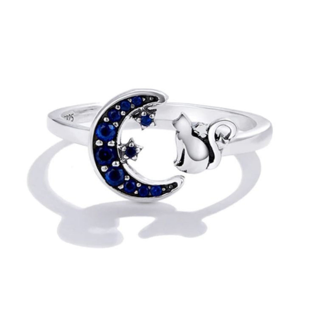 925 silver ring moon 