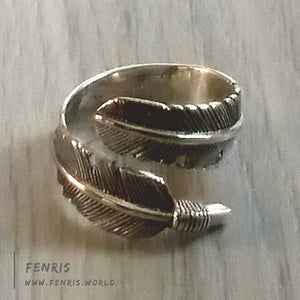 925 silver feather ring