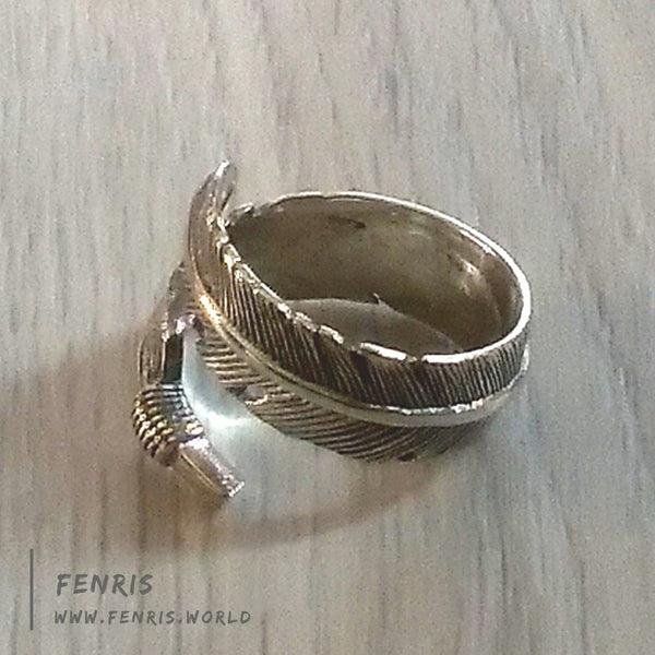 925 silver feather ring