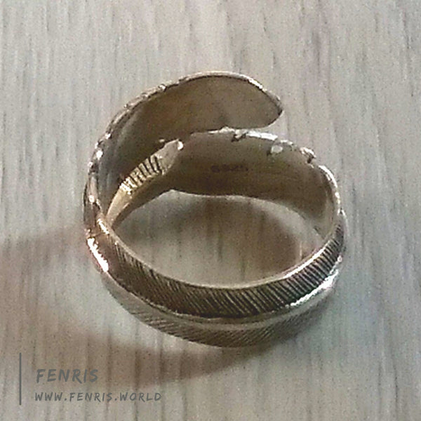 925 silver feather ring