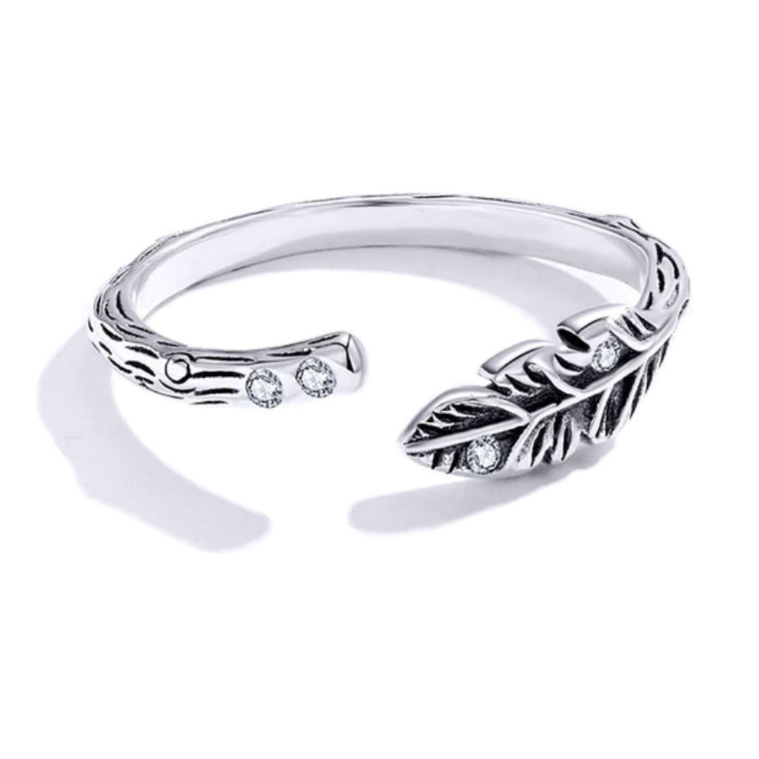 925 silver branch ring womens