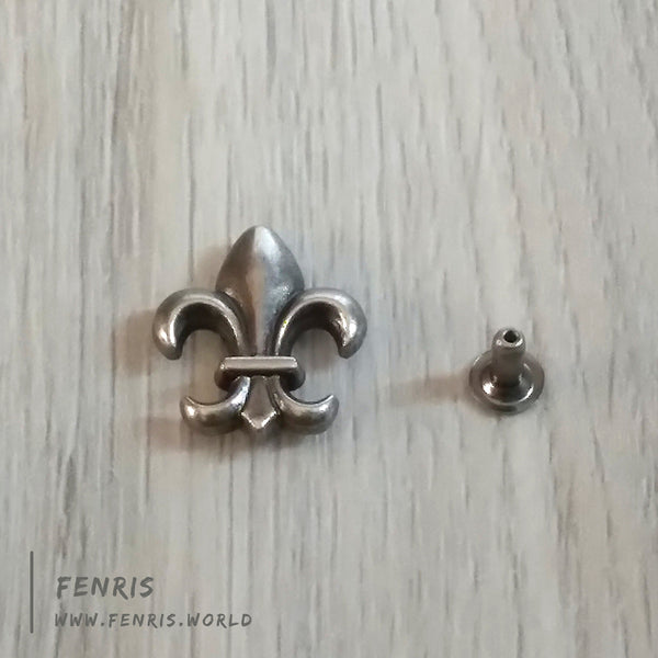 rivets silver fleur de lys france