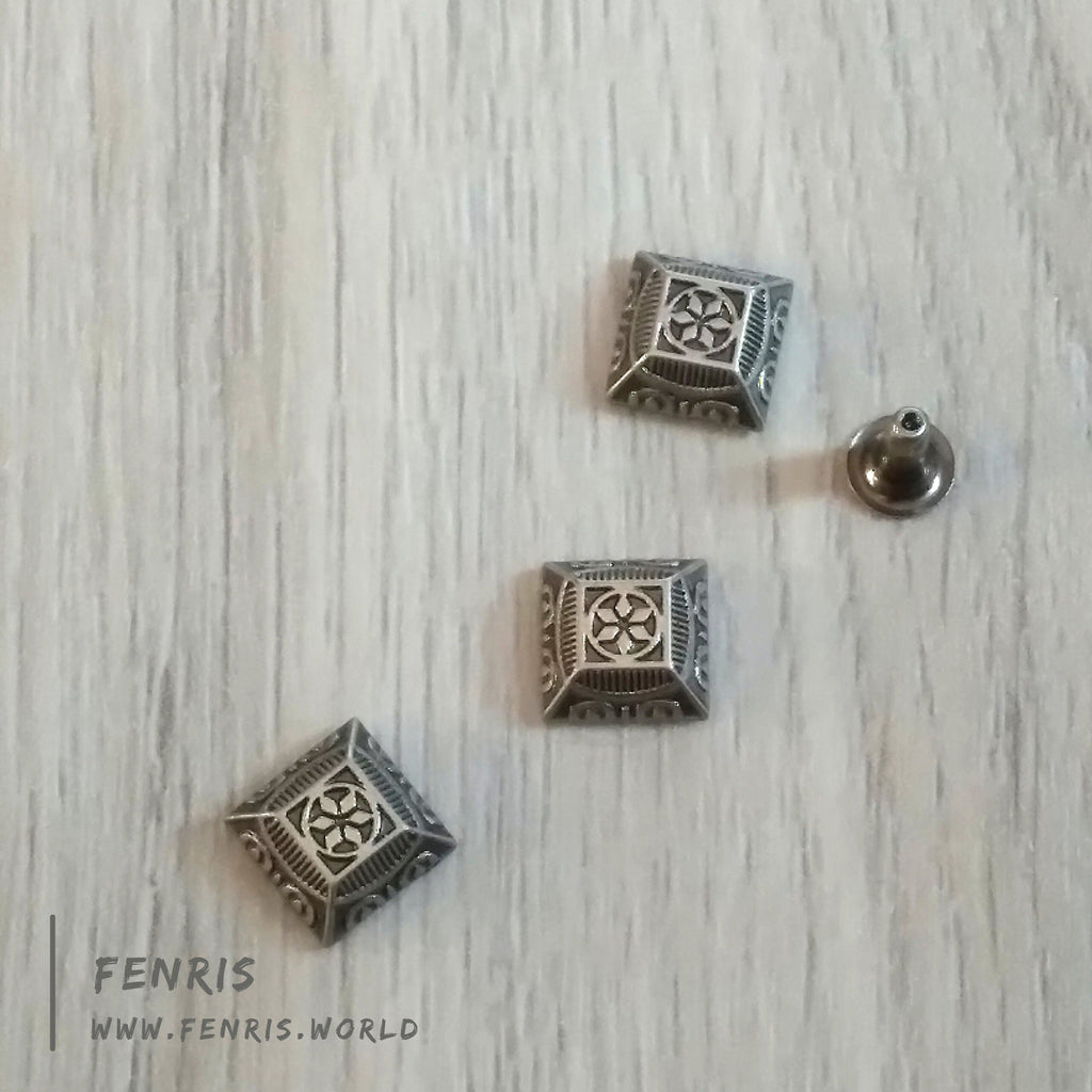 Rivets Studs Silver Square Concho – Fenris