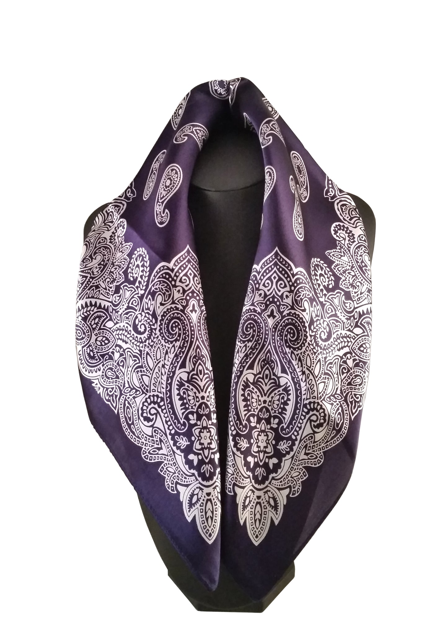 silk bandana blue scarf paisley